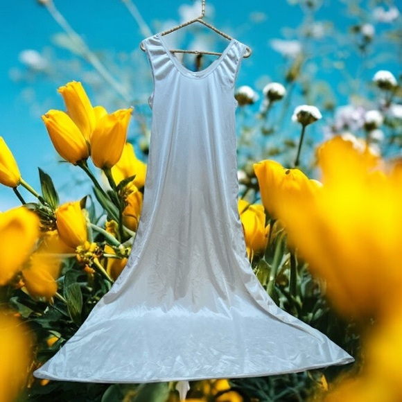 Victoria's Secret Other - *1C full length small slip or night gown 48” long silky white with lace trim